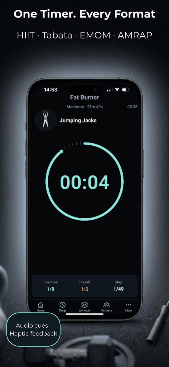 BlackPulse interval timer running a round
